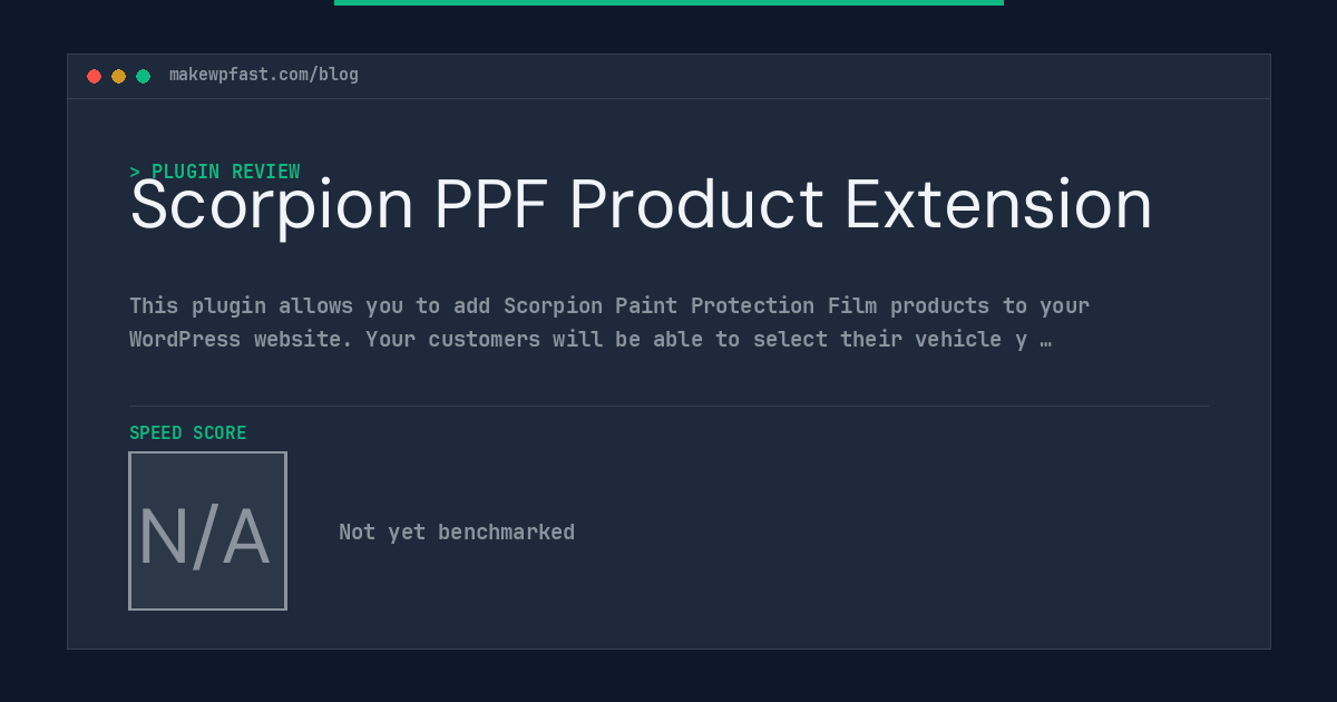 Scorpion PPF Product Extension - MakeWPFast