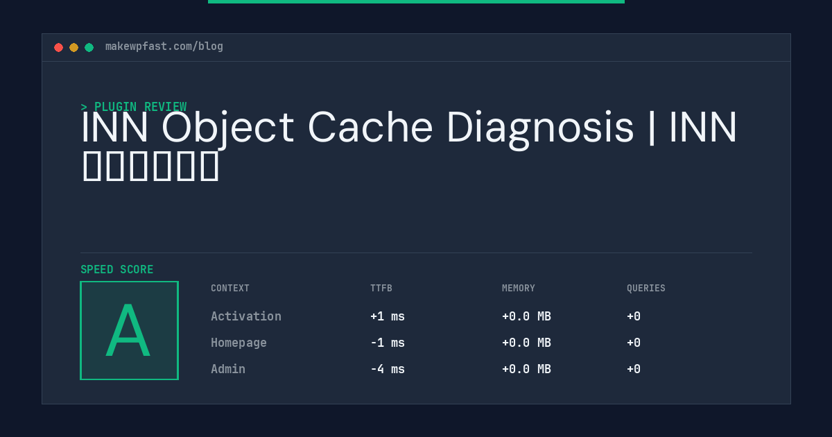 INN Object Cache Diagnosis | INN 对象缓存医师 - MakeWPFast