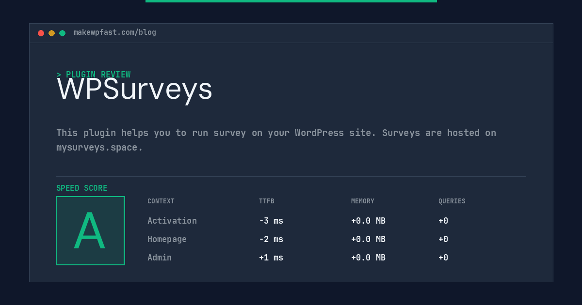 WPSurveys - MakeWPFast