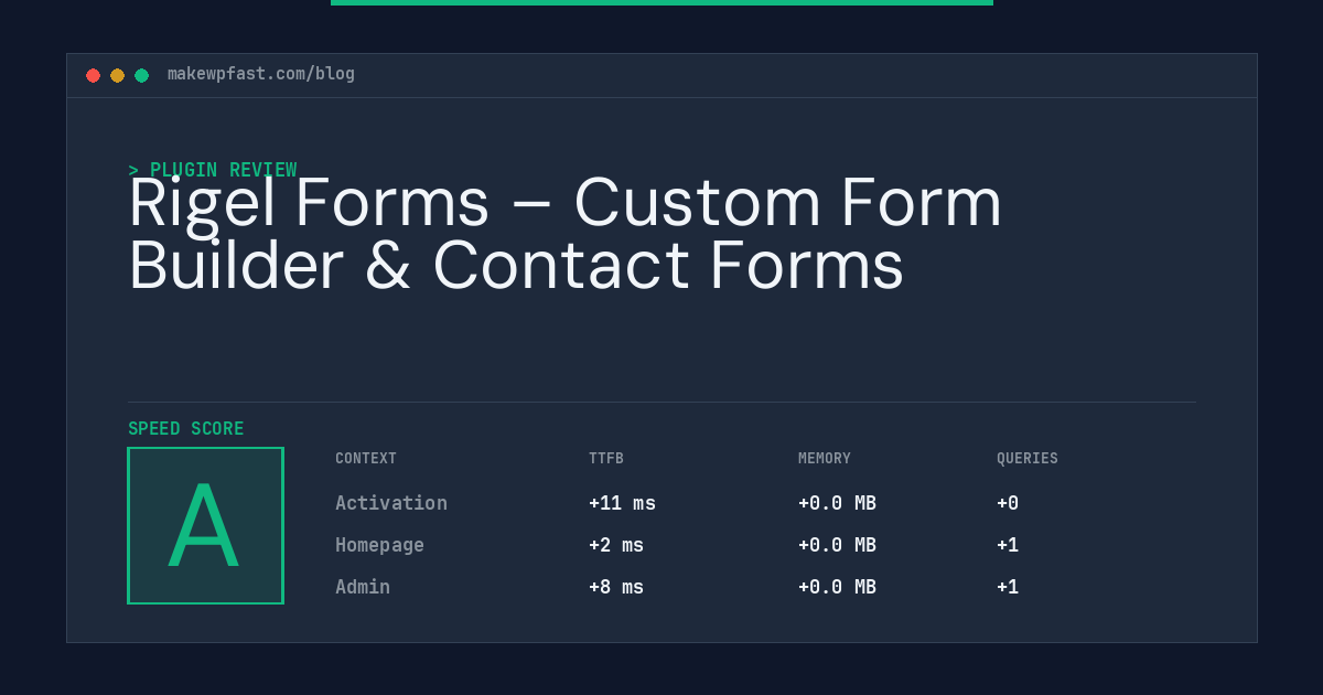 Rigel Forms – Custom Form Builder & Contact Forms - MakeWPFast