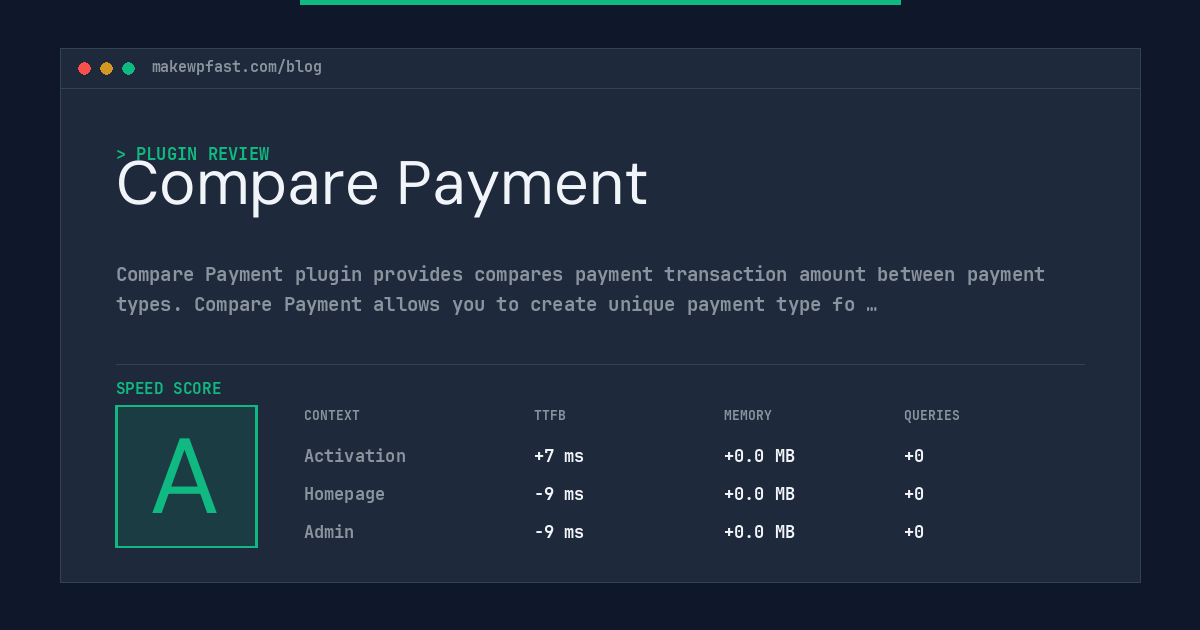Compare Payment - MakeWPFast