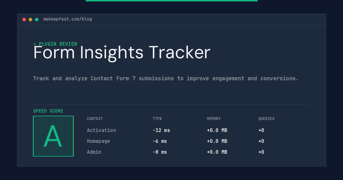 Form Insights Tracker - MakeWPFast