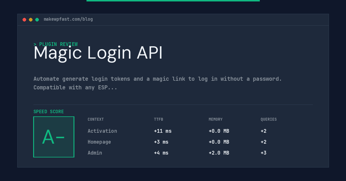 Magic Login API - MakeWPFast