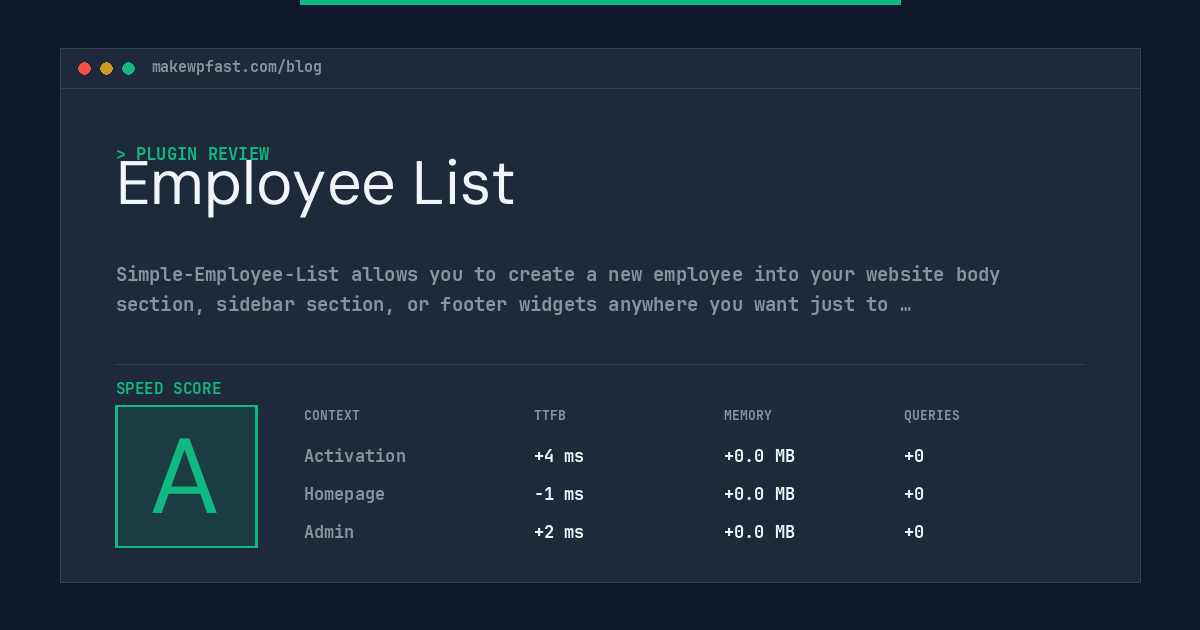 Employee List - MakeWPFast