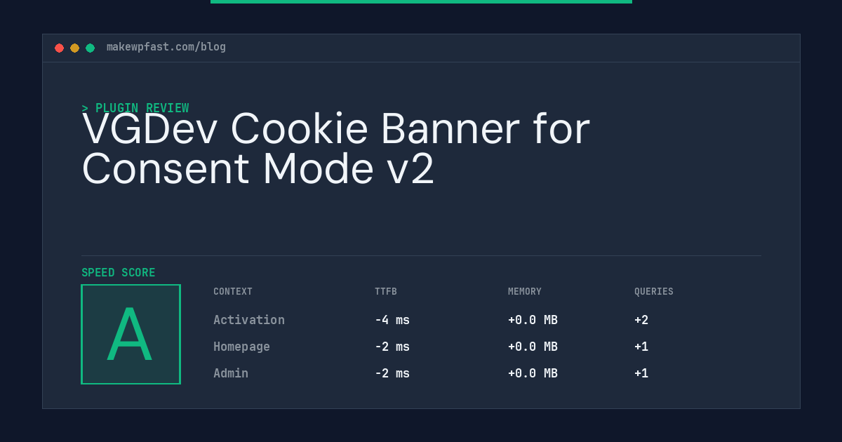 VGDev Cookie Banner for Consent Mode v2 - MakeWPFast