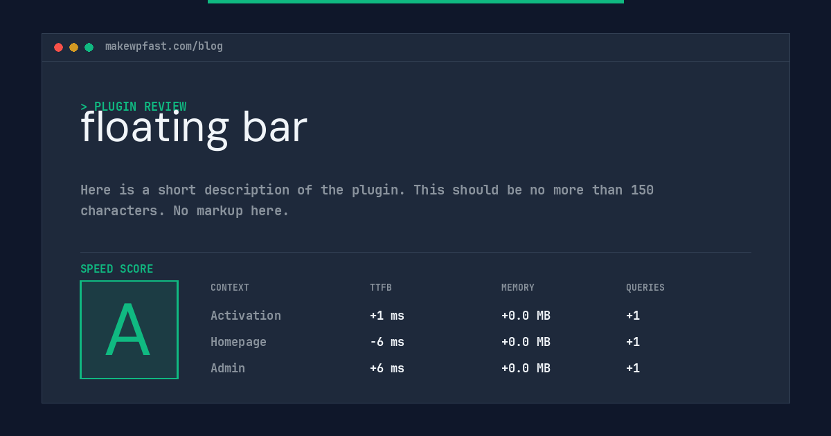 floating bar - MakeWPFast
