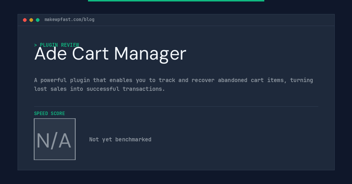 Ade Cart Manager - MakeWPFast