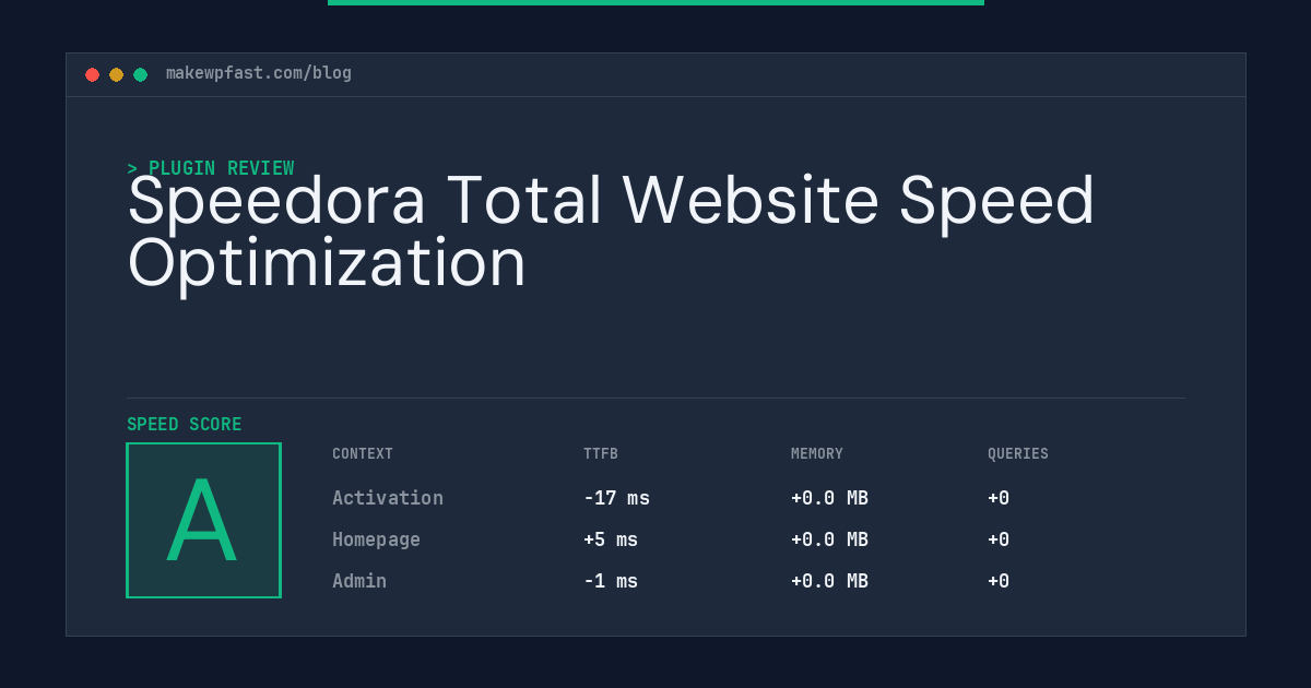 Speedora Total Website Speed Optimization - MakeWPFast