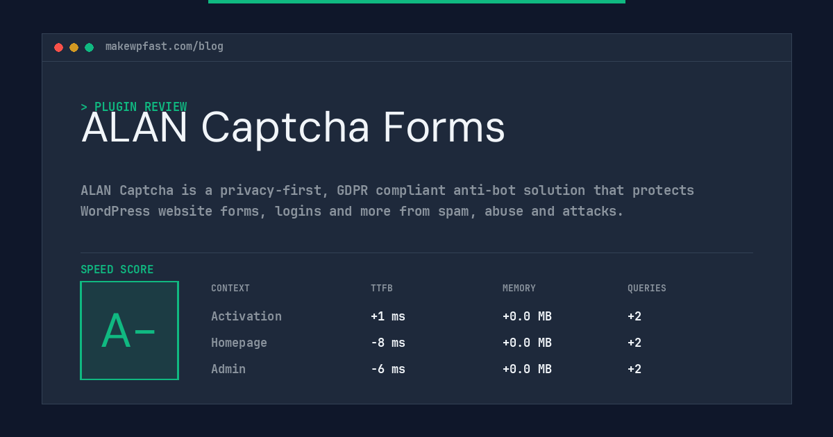 ALAN Captcha Forms - MakeWPFast