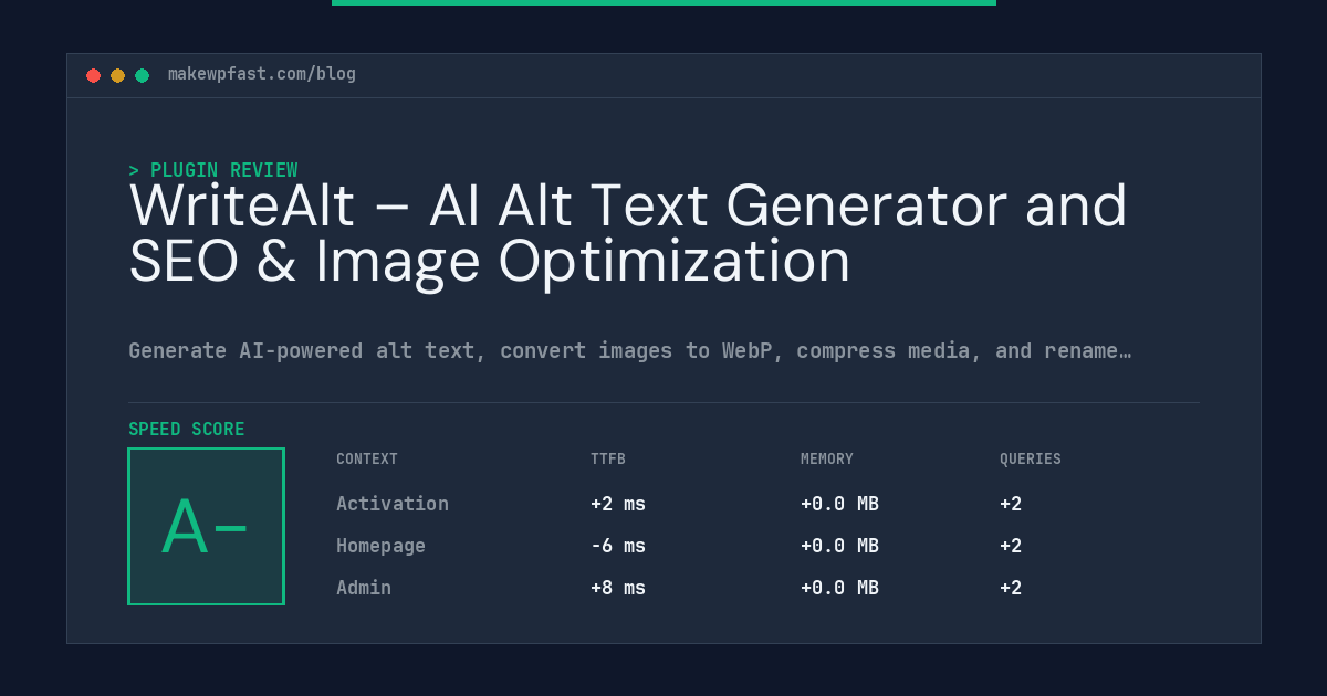 WriteAlt – AI Alt Text Generator and SEO & Image Optimization - MakeWPFast