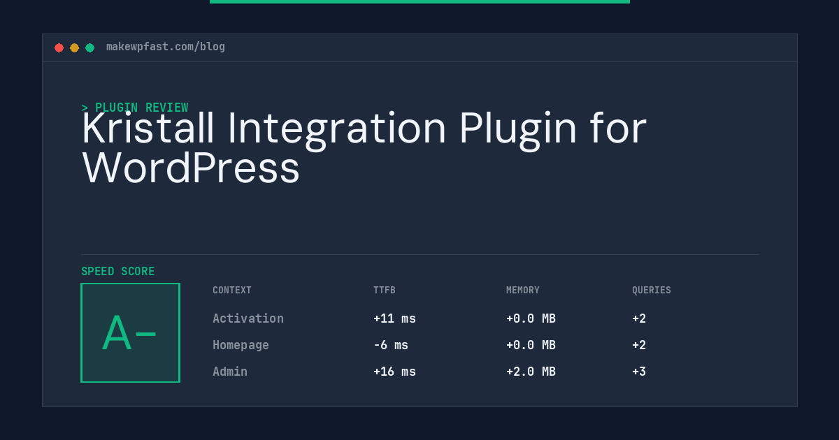 Kristall Integration Plugin for WordPress - MakeWPFast