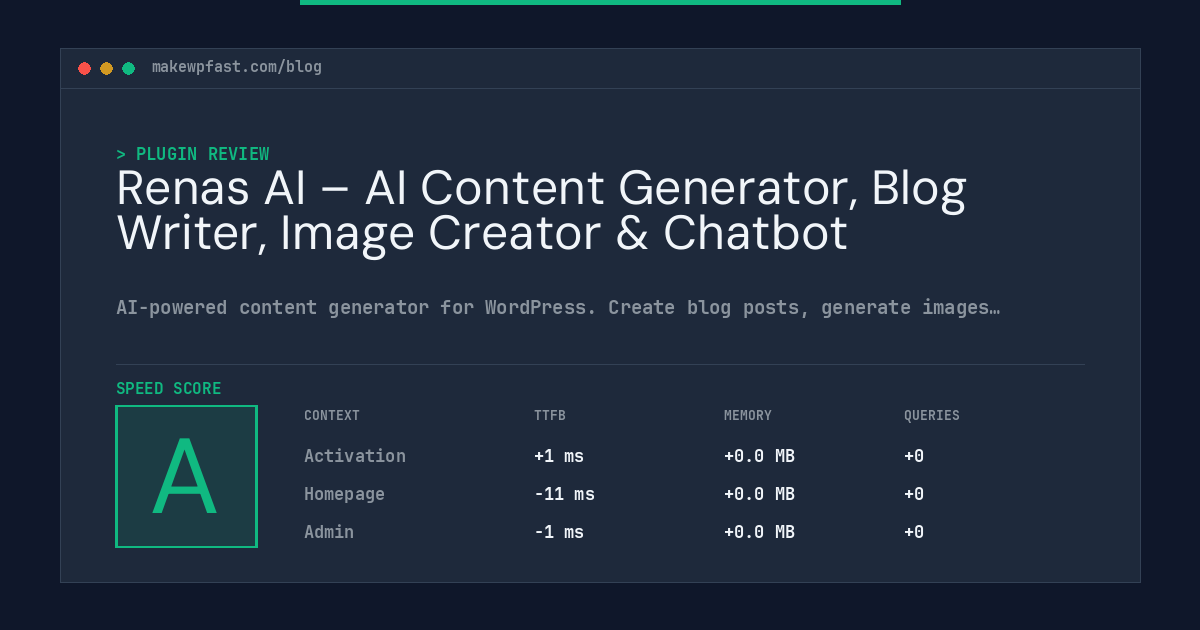 Renas AI – AI Content Generator, Blog Writer, Image Creator & Chatbot - MakeWPFast