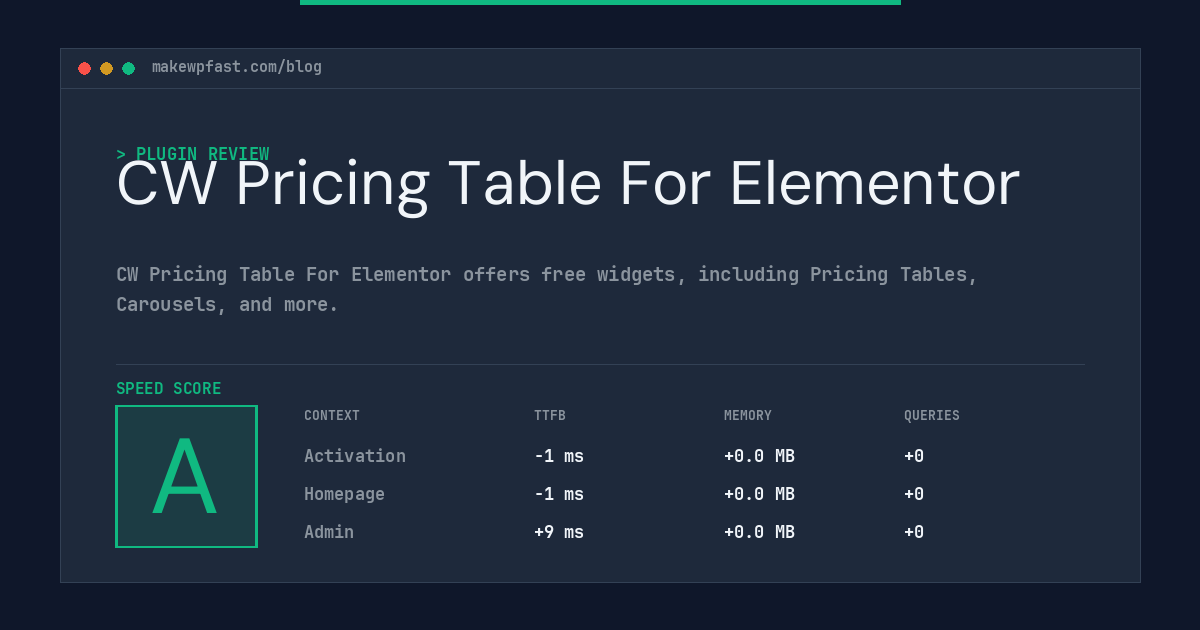 CW Pricing Table For Elementor - MakeWPFast