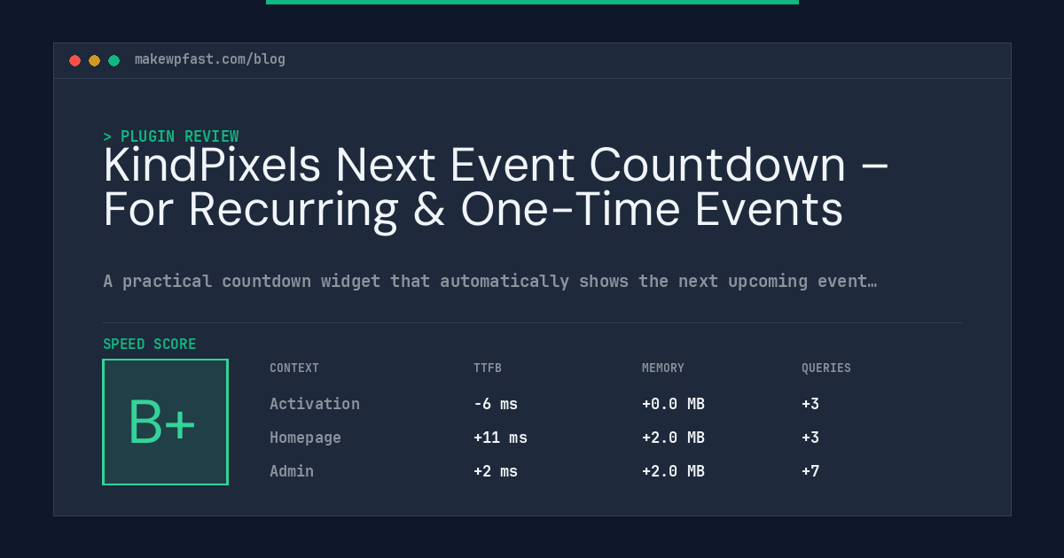KindPixels Next Event Countdown – For Recurring & One-Time Events - MakeWPFast