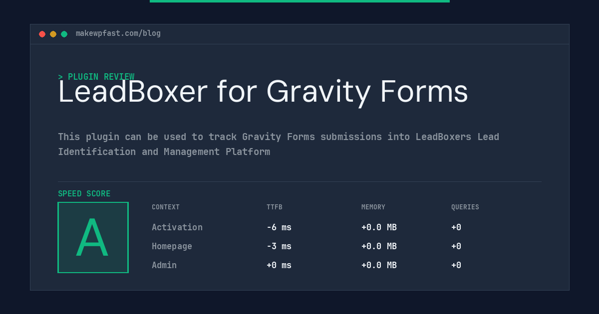 LeadBoxer for Gravity Forms - MakeWPFast