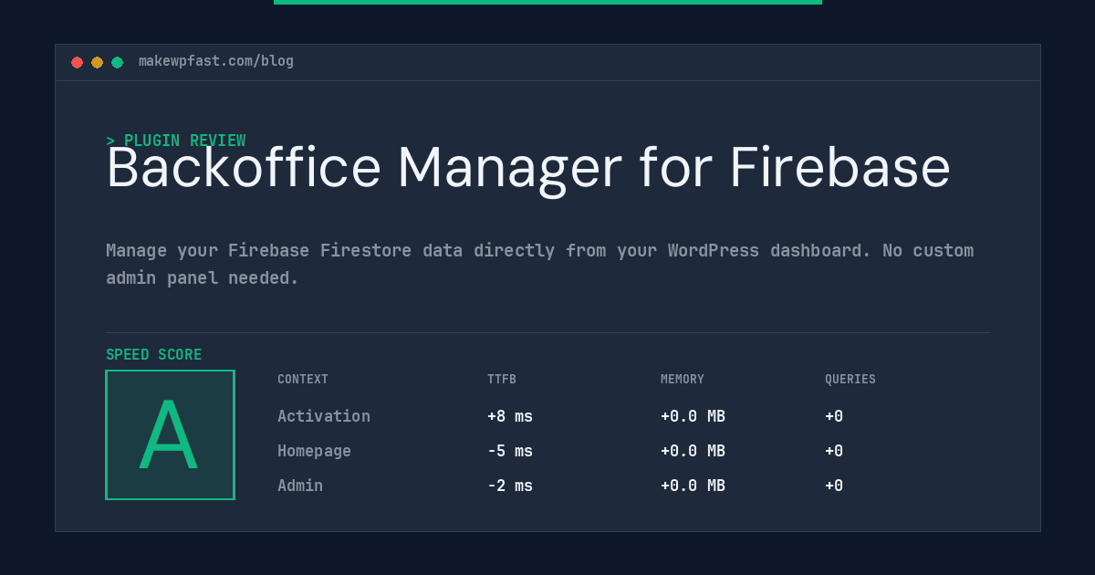 Backoffice Manager for Firebase - MakeWPFast