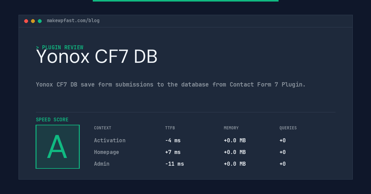 Yonox CF7 DB - MakeWPFast