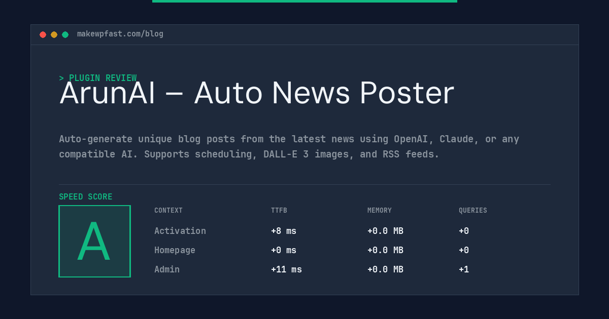 ArunAI – Auto News Poster - MakeWPFast
