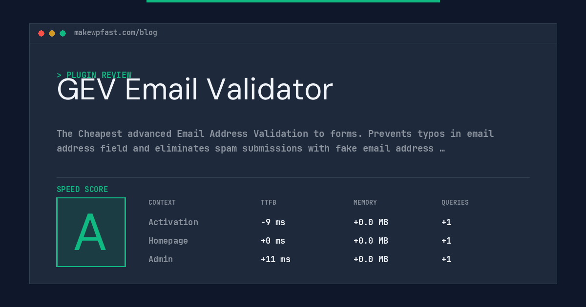 GEV Email Validator - MakeWPFast