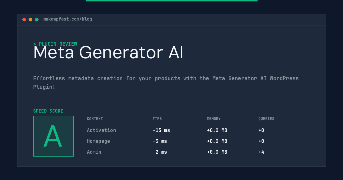 Meta Generator AI - MakeWPFast