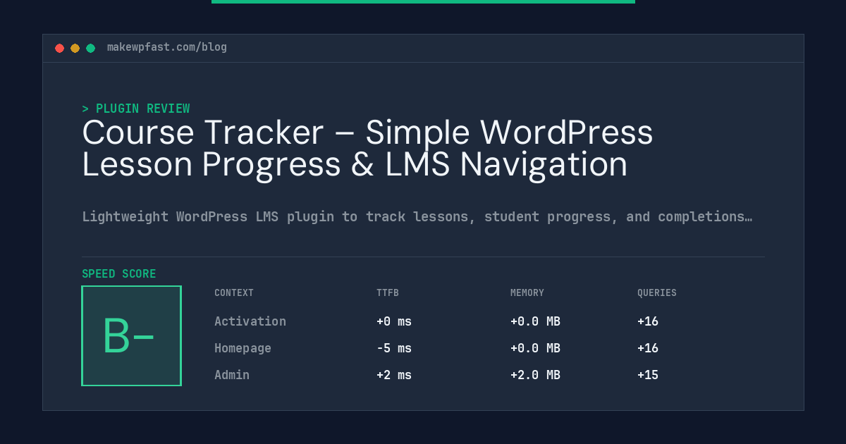 Course Tracker – Simple WordPress Lesson Progress & LMS Navigation - MakeWPFast