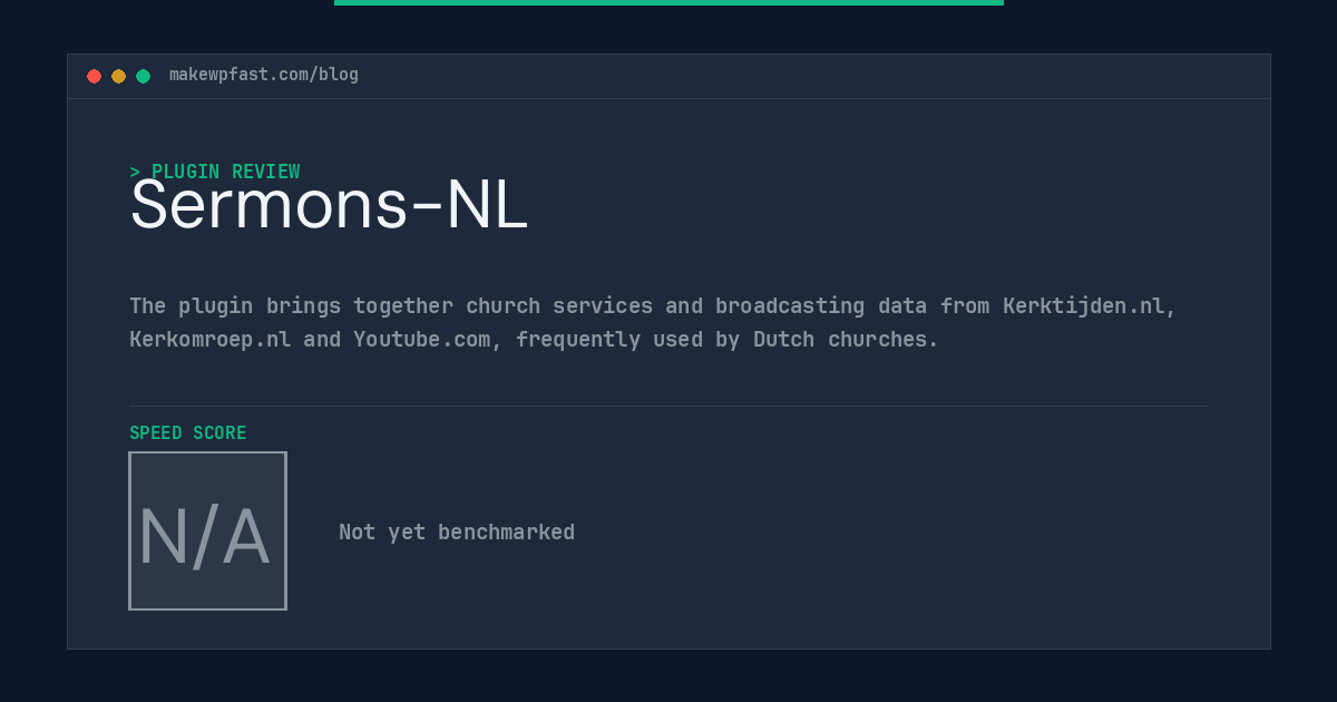 Sermons-NL - MakeWPFast
