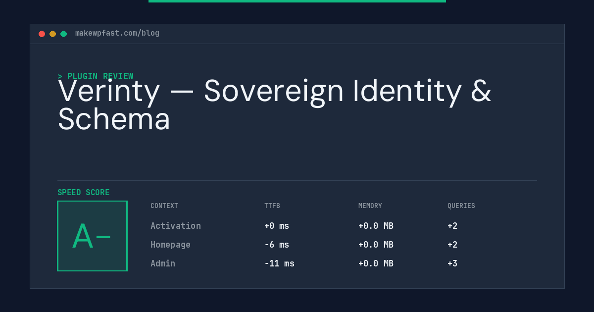 Verinty — Sovereign Identity & Schema - MakeWPFast