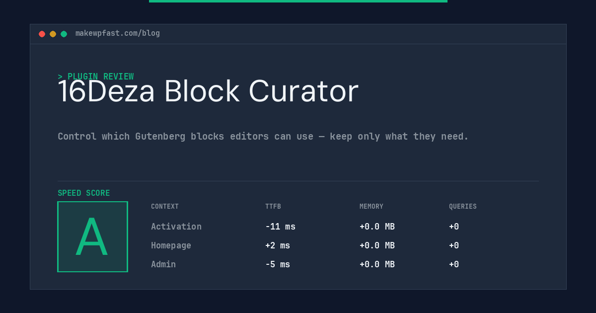 16Deza Block Curator - MakeWPFast