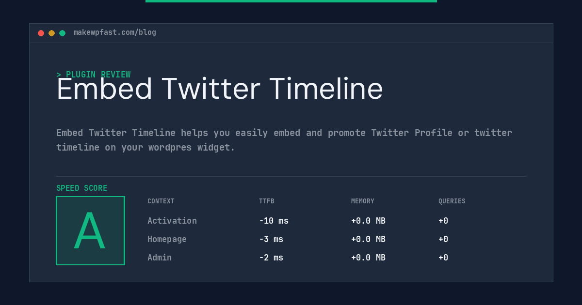 Embed Twitter Timeline - MakeWPFast