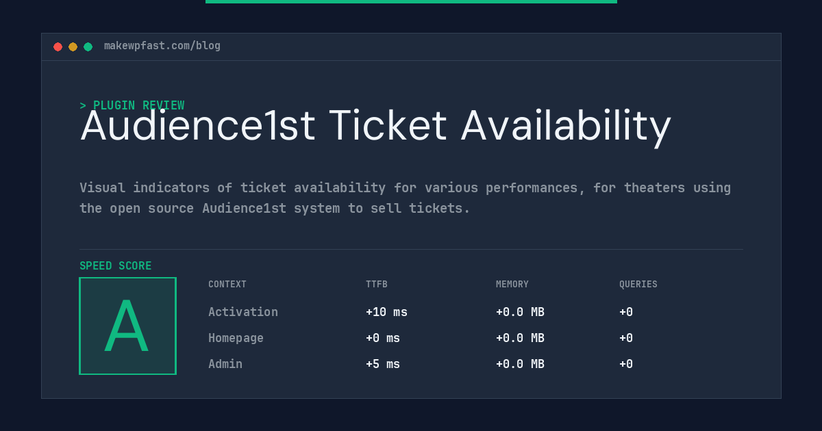 Audience1st Ticket Availability - MakeWPFast