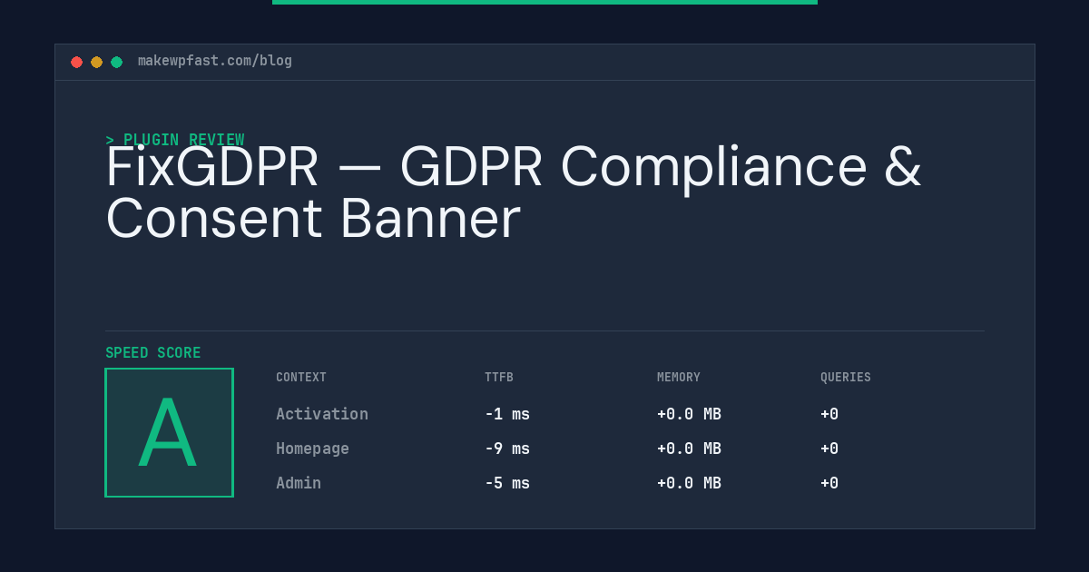FixGDPR — GDPR Compliance & Consent Banner - MakeWPFast