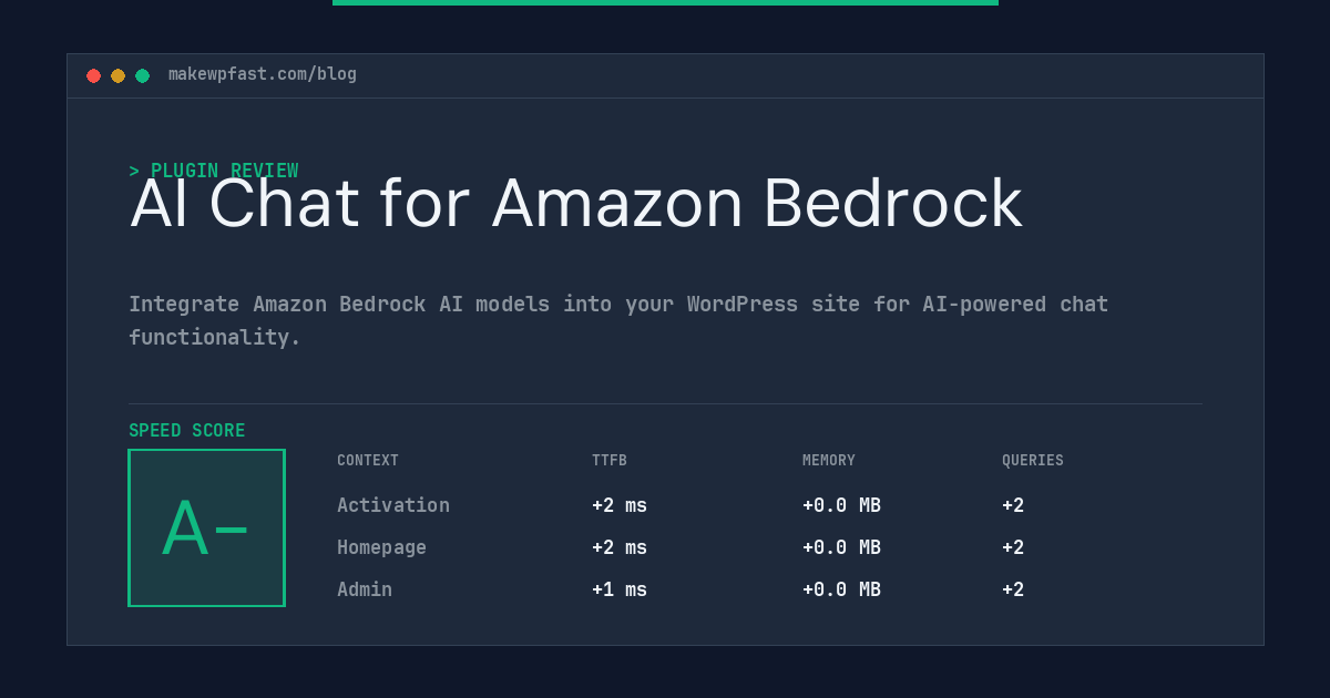 AI Chat for Amazon Bedrock - MakeWPFast
