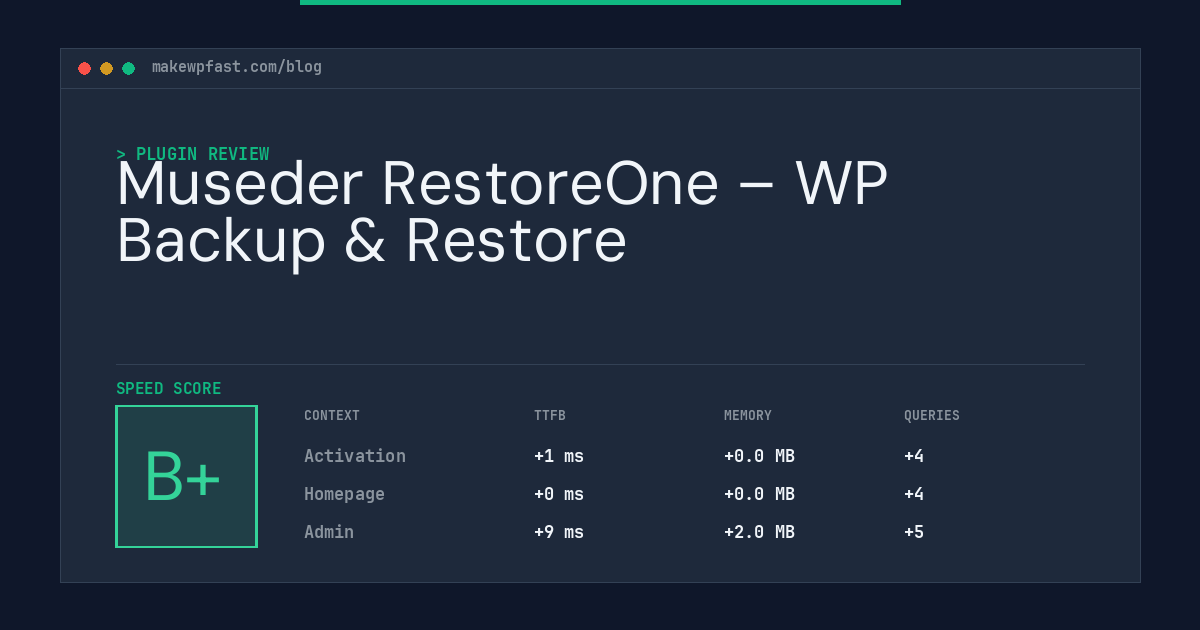 Museder RestoreOne – WP Backup & Restore - MakeWPFast