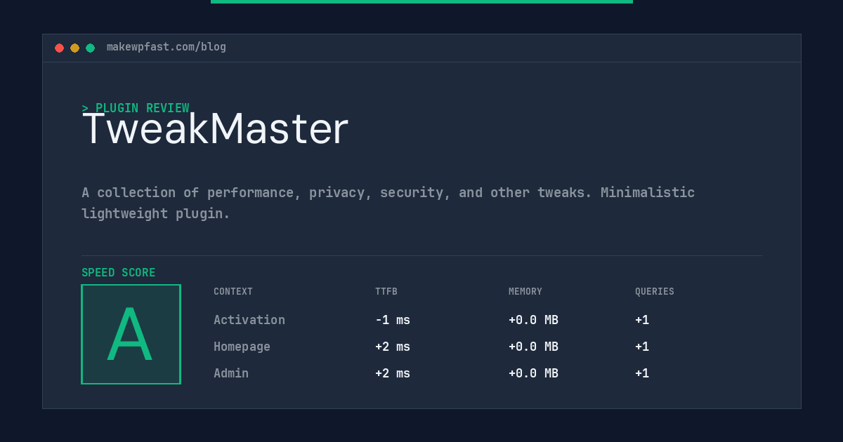 TweakMaster - MakeWPFast