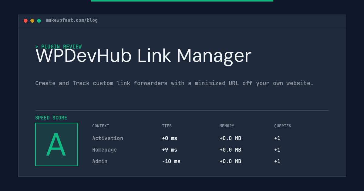 WPDevHub Link Manager - MakeWPFast