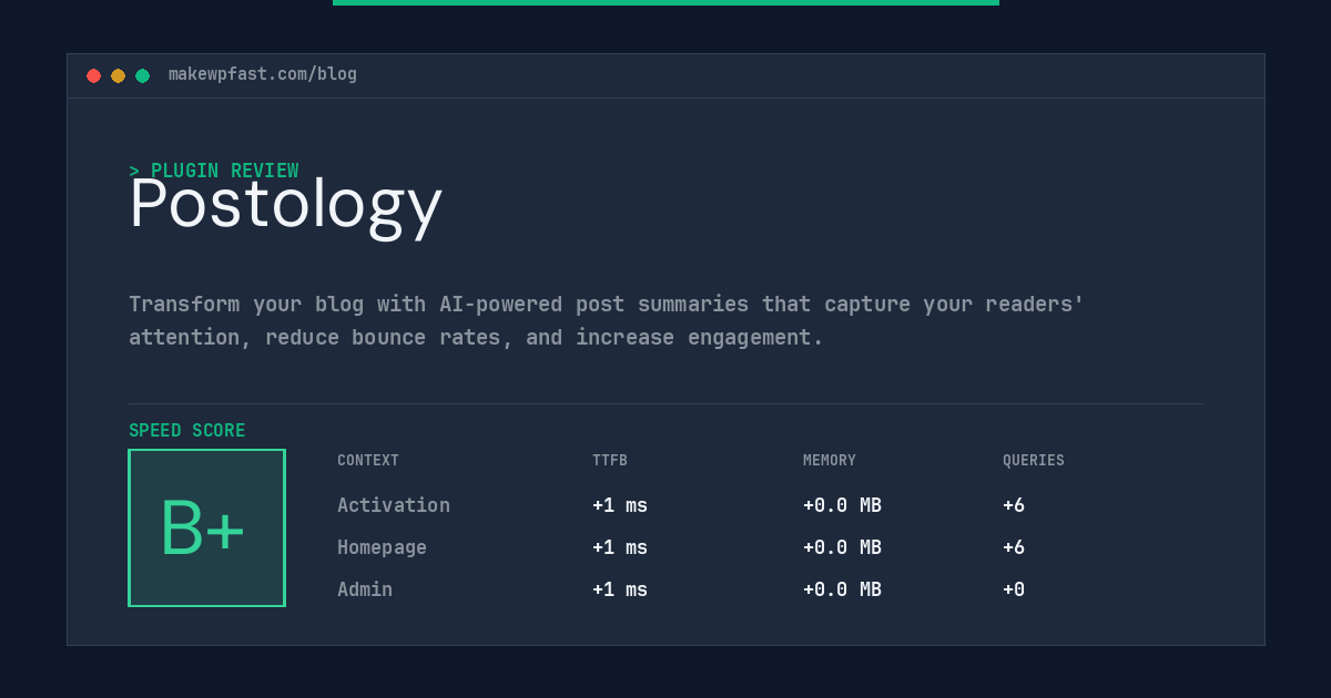 Postology - MakeWPFast