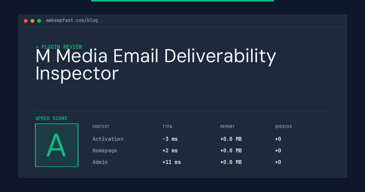 M Media Email Deliverability Inspector - MakeWPFast