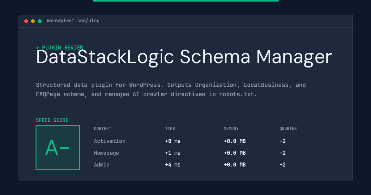 DataStackLogic Schema Manager - MakeWPFast