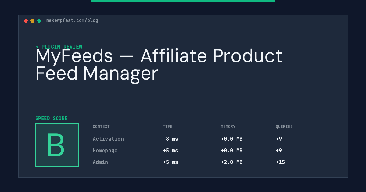 MyFeeds — Affiliate Product Feed Manager - MakeWPFast