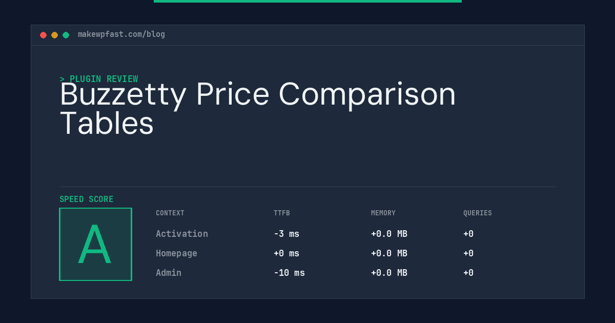 Buzzetty Price Comparison Tables - MakeWPFast