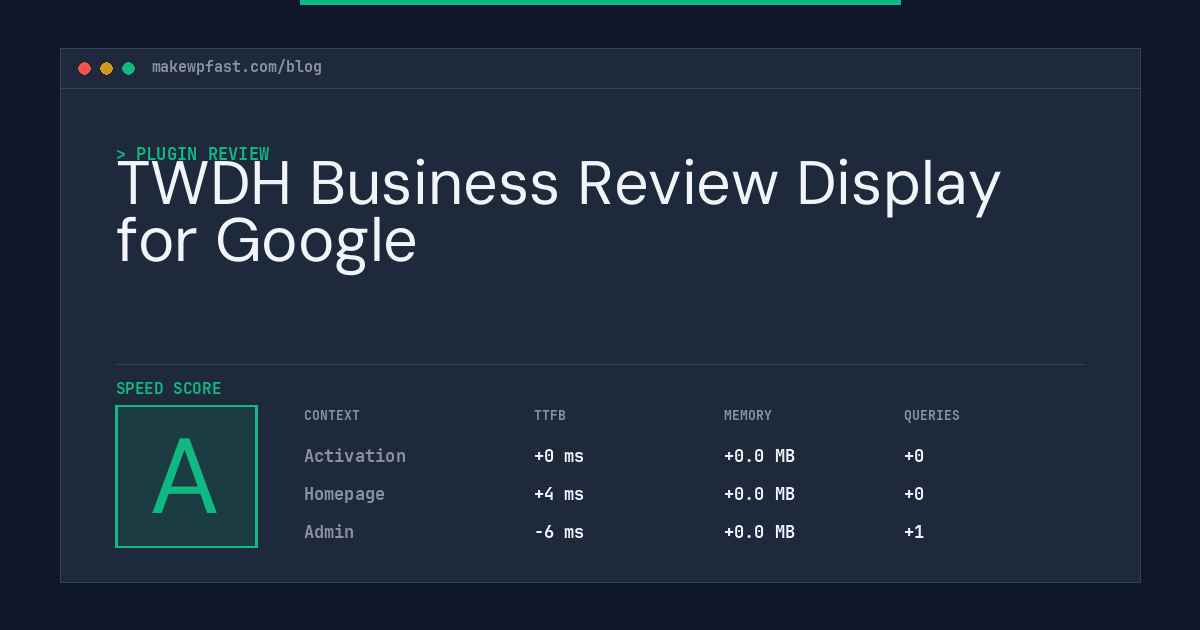 TWDH Business Review Display for Google - MakeWPFast