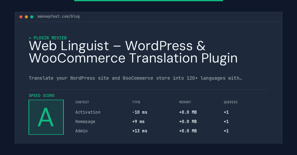Web Linguist – WordPress & WooCommerce Translation Plugin - MakeWPFast