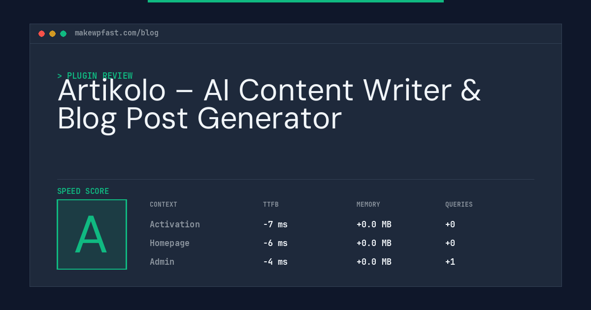 Artikolo – AI Content Writer & Blog Post Generator - MakeWPFast