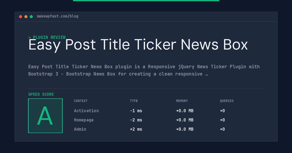 Easy Post Title Ticker News Box - MakeWPFast