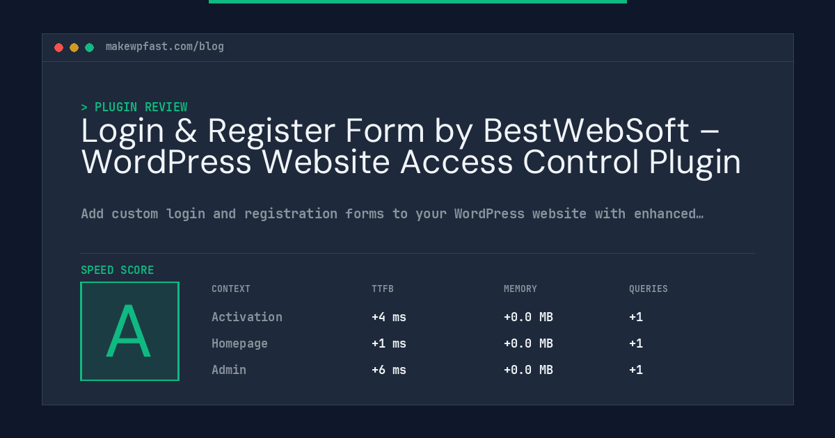 Login & Register Form by BestWebSoft – WordPress Website Access Control Plugin - MakeWPFast