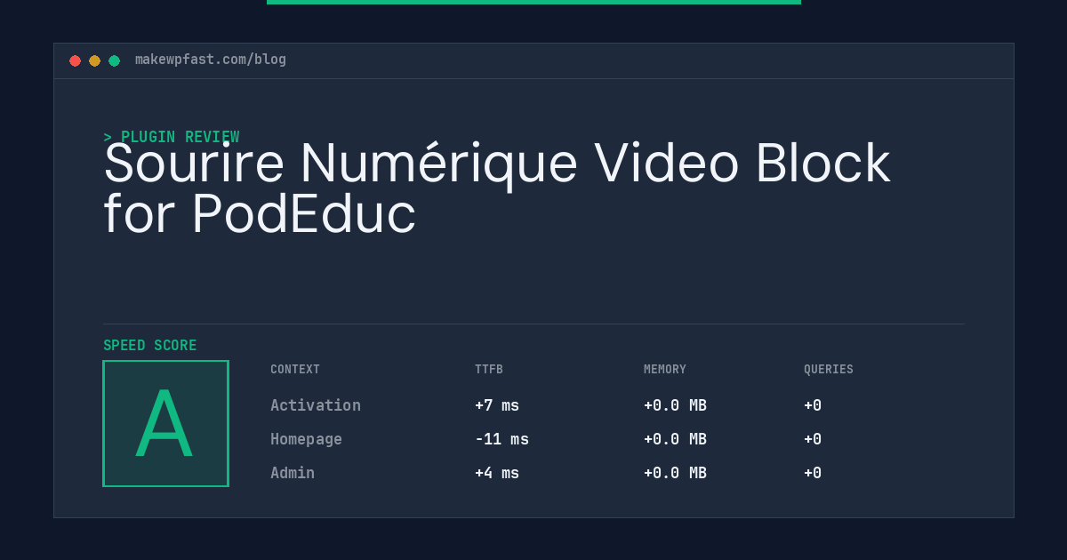 Sourire Numérique Video Block for PodEduc - MakeWPFast