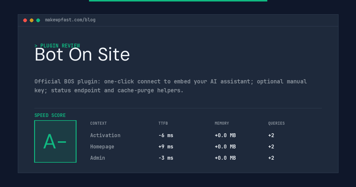 Bot On Site - MakeWPFast