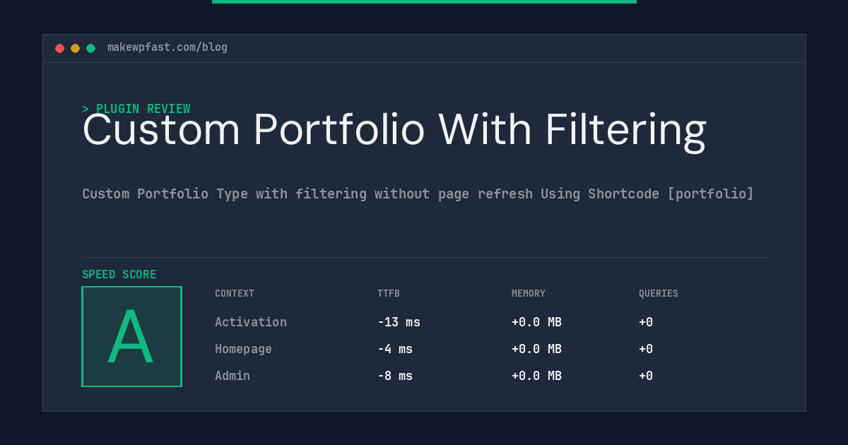 Custom Portfolio With Filtering - MakeWPFast