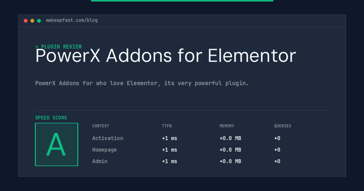 PowerX Addons for Elementor - MakeWPFast