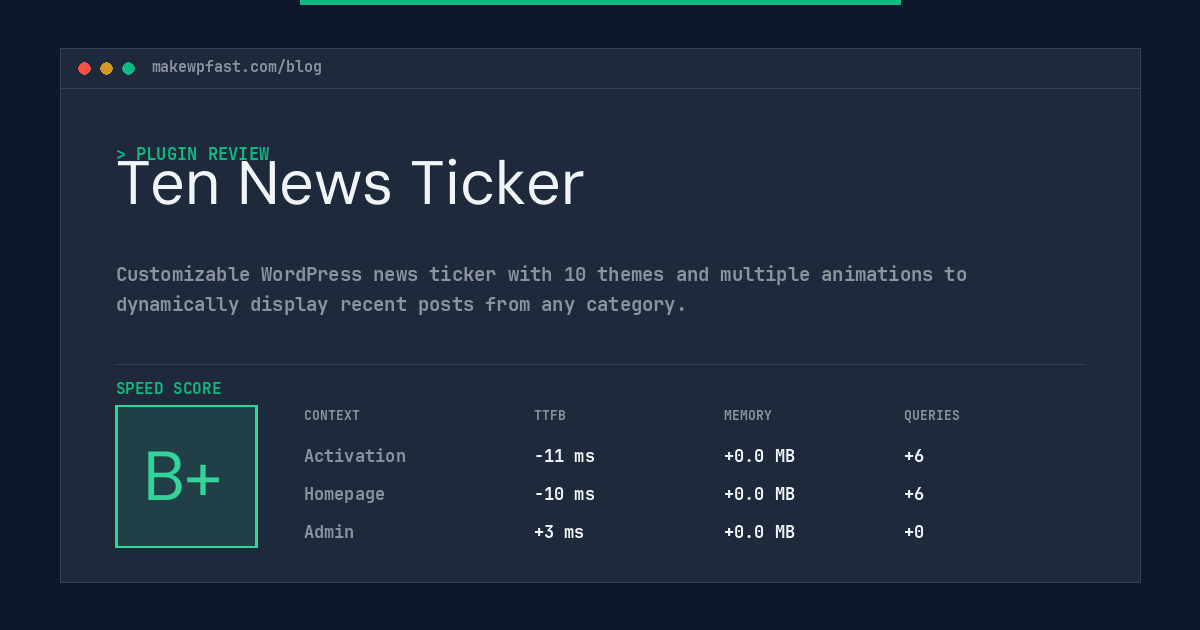 Ten News Ticker - MakeWPFast